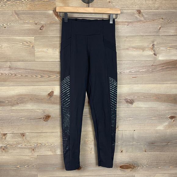 Oysho Black Reflective Panel Vented Leggings - Picture 1 of 8